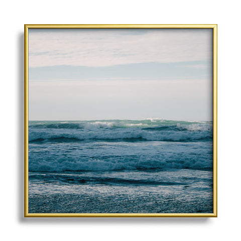 Hannah Kemp Waves Square Metal Framed Art Print