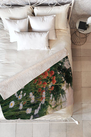 Hannah Kemp Wildflower Bunch Fleece Throw Blanket