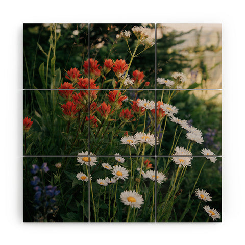 Hannah Kemp Wildflower Bunch Wood Wall Mural