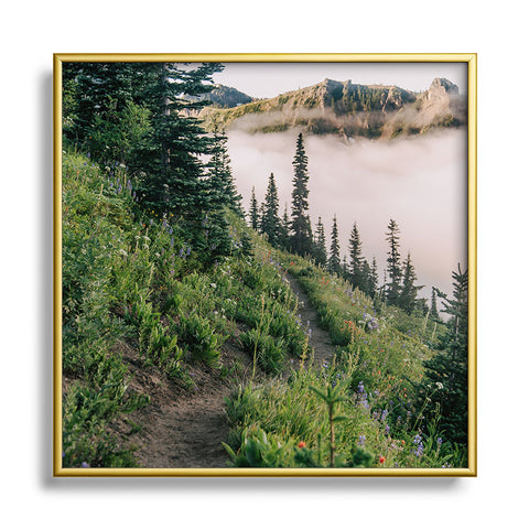 Hannah Kemp Wildflower Hike II Square Metal Framed Art Print