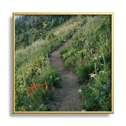 Hannah Kemp Wildflower Hike Square Metal Framed Art Print