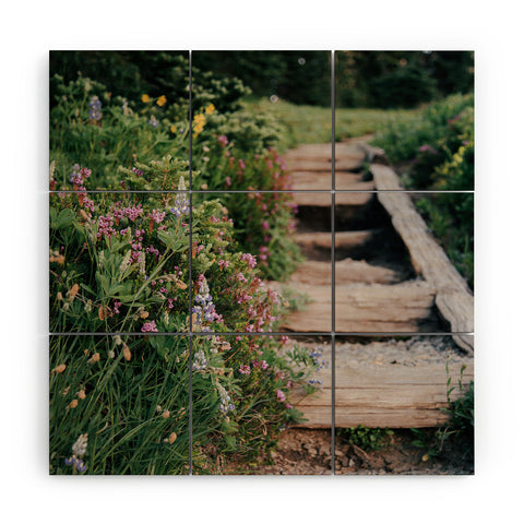 Hannah Kemp Wildflower Steps Wood Wall Mural