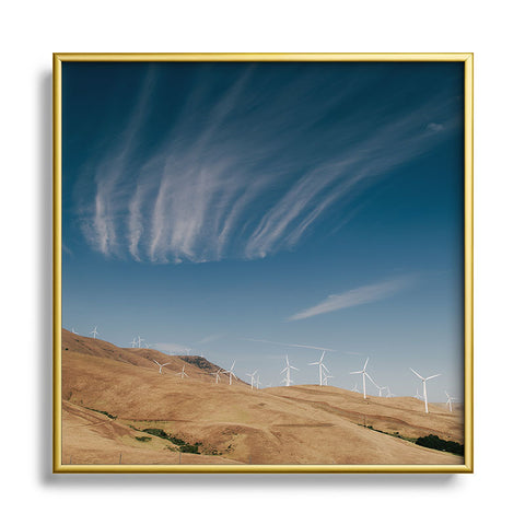 Hannah Kemp Windmills Square Metal Framed Art Print