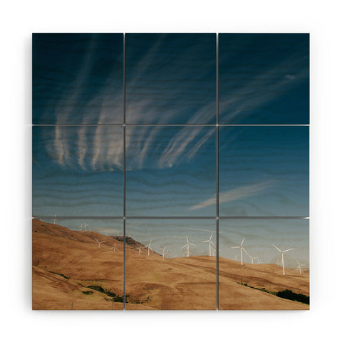 Hannah Kemp Windmills Wood Wall Mural