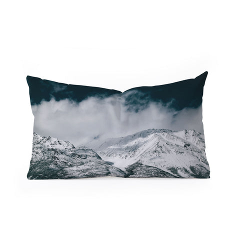 Hannah Kemp Winter Mountain Landscape Oblong Throw Pillow