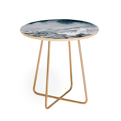 Hannah Kemp Winter Mountain Landscape Round Side Table