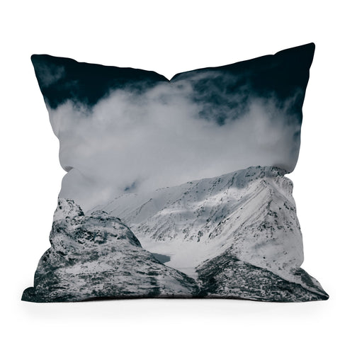 Hannah Kemp Winter Mountain Landscape Outdoor Throw Pillow