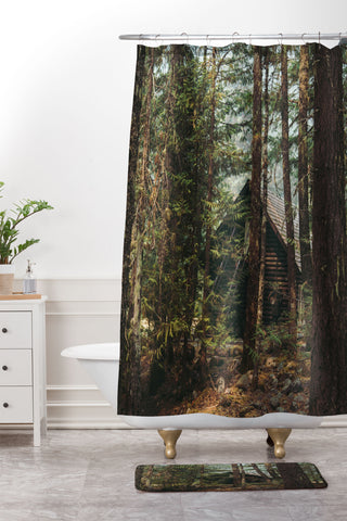 Hannah Kemp Woodland Cabin Shower Curtain And Mat
