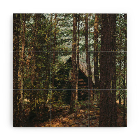 Hannah Kemp Woodland Cabin Wood Wall Mural