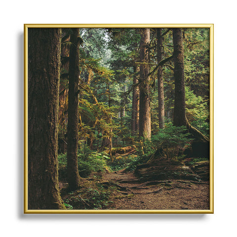 Hannah Kemp Woodland Landscape II Square Metal Framed Art Print