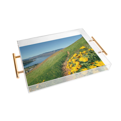 Hannah Kemp Yellow Flower Path Acrylic Tray
