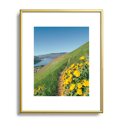 Hannah Kemp Yellow Flower Path Metal Framed Art Print