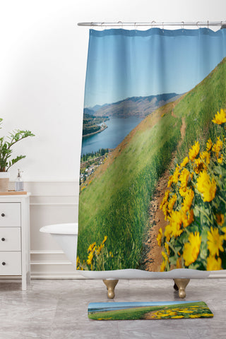 Hannah Kemp Yellow Flower Path Shower Curtain And Mat