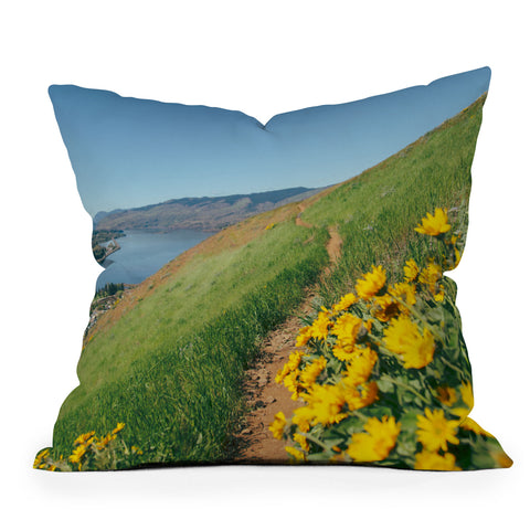Hannah Kemp Yellow Flower Path Throw Pillow