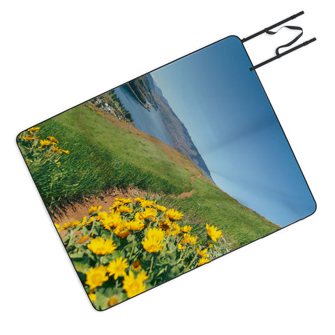 Hannah Kemp Yellow Flower Path Picnic Blanket
