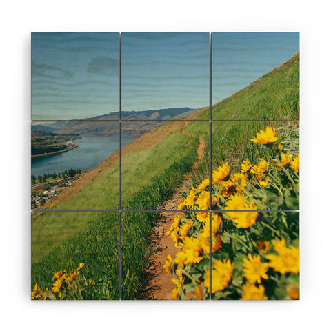 Hannah Kemp Yellow Flower Path Wood Wall Mural