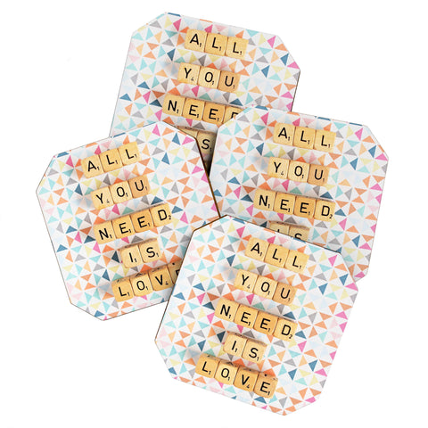 Happee Monkee All You Need Is Love 2 Coaster Set