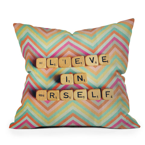 Happee Monkee Believe In Yourself Outdoor Throw Pillow