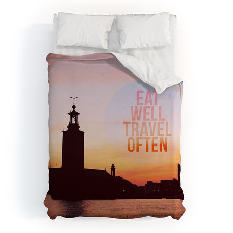 Happee Monkee Eat Well Travel Often Duvet Cover