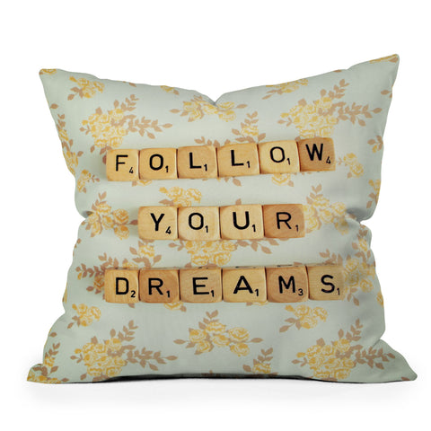 Happee Monkee Follow Your Dreams Outdoor Throw Pillow