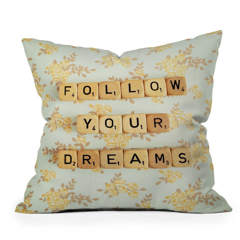 Happee Monkee Follow Your Dreams Outdoor Throw Pillow