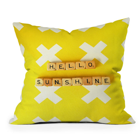 Happee Monkee Hello Sunshine Scrabble Outdoor Throw Pillow