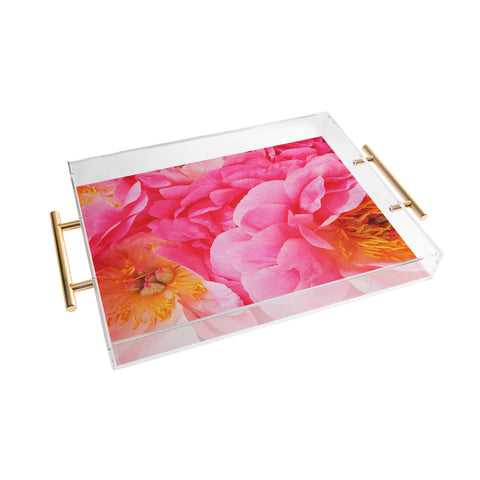 Happee Monkee Hot Pink Peony Acrylic Tray