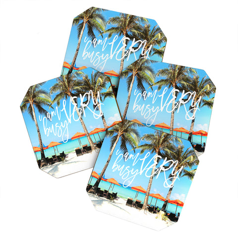 Happee Monkee I Am Very Busy Beach Series Coaster Set
