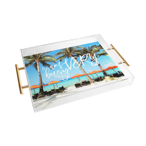 Happee Monkee I Am Very Busy Beach Series Acrylic Tray