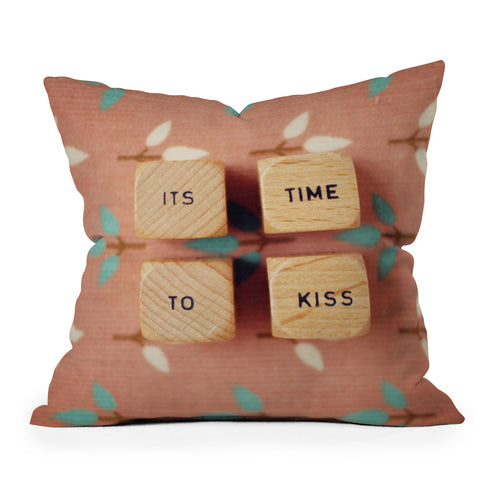 Happee Monkee Its Time To Kiss Outdoor Throw Pillow