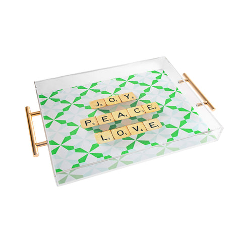 Happee Monkee Joy Peace Love Acrylic Tray