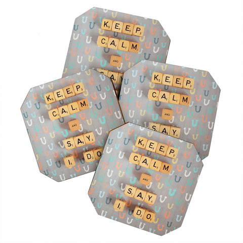 Happee Monkee Keep Calm And Say I Do Coaster Set