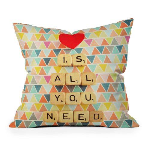 Happee Monkee Love Is All You Need Outdoor Throw Pillow