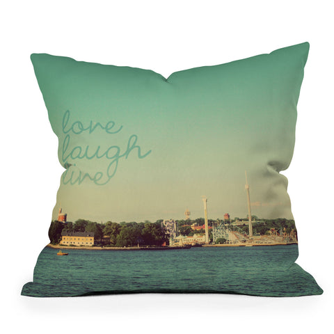 Happee Monkee Love Laugh Live Stockholm Outdoor Throw Pillow