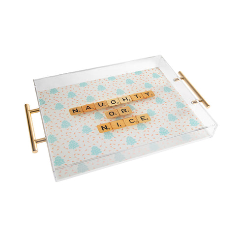 Happee Monkee Naughty or Nice Scrabble Acrylic Tray