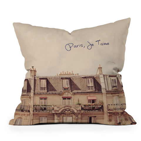 Happee Monkee Paris Je Taime Outdoor Throw Pillow