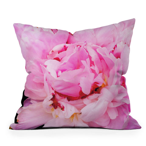 Happee Monkee Pretty Pink Peony Outdoor Throw Pillow