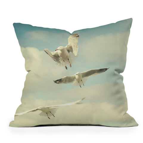 Happee Monkee Seagulls Outdoor Throw Pillow