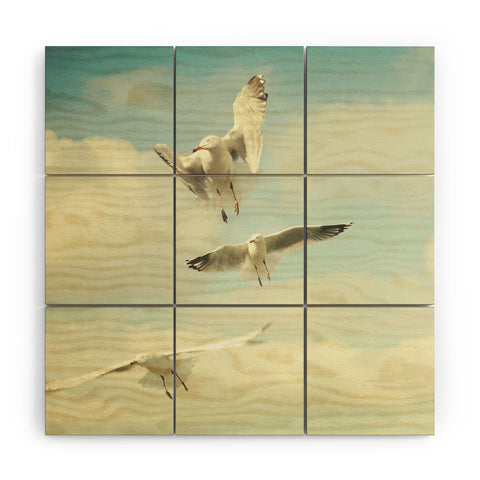 Happee Monkee Seagulls Wood Wall Mural