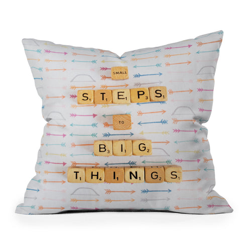 Happee Monkee Small Steps To Big Things Outdoor Throw Pillow