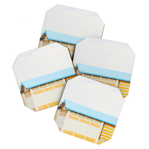 Happee Monkee Sunny Beach Huts Coaster Set
