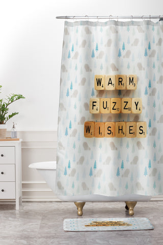 Happee Monkee Warm Fuzzy Wishes Shower Curtain And Mat