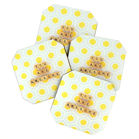 Happee Monkee You Are Awesome Coaster Set