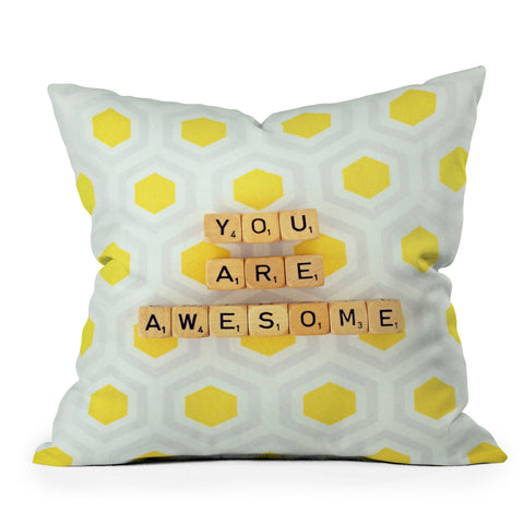 Happee Monkee You Are Awesome Outdoor Throw Pillow