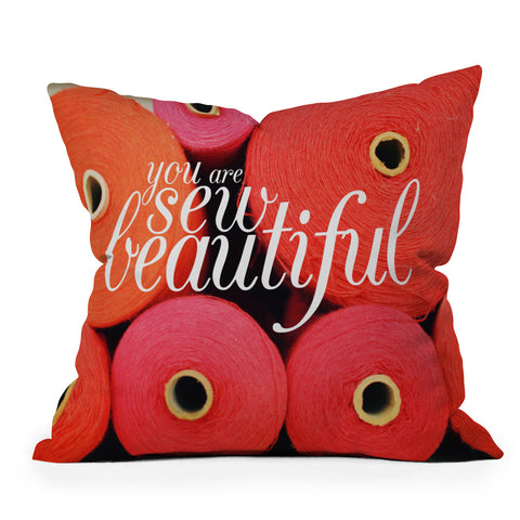 Happee Monkee You Are Sew Beautiful Outdoor Throw Pillow
