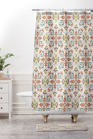 Heather Dutton Andalusia Ivory Sun Shower Curtain And Mat