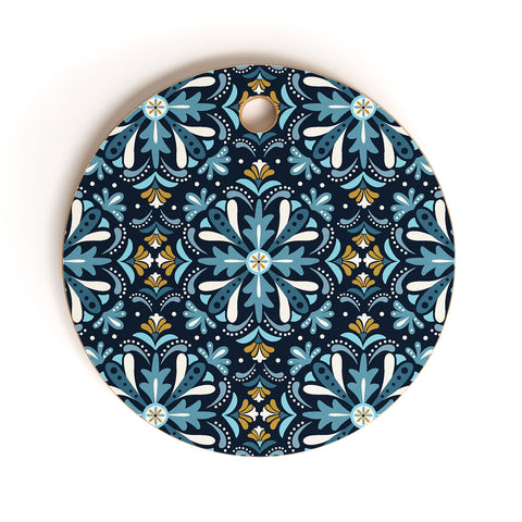 Heather Dutton Andalusia Midnight Blues Cutting Board Round