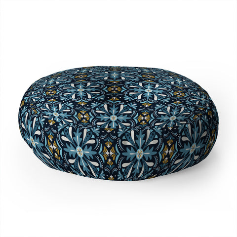 Heather Dutton Andalusia Midnight Blues Floor Pillow Round