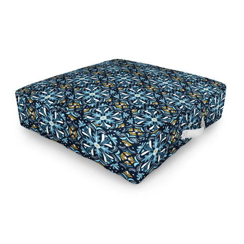 Heather Dutton Andalusia Midnight Blues Outdoor Floor Cushion