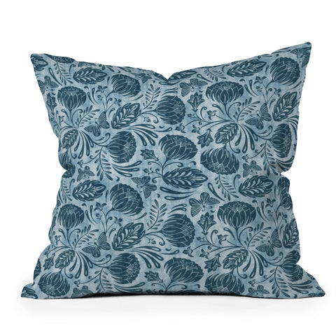Heather Dutton Arabella Washed Indigo Outdoor Throw Pillow
